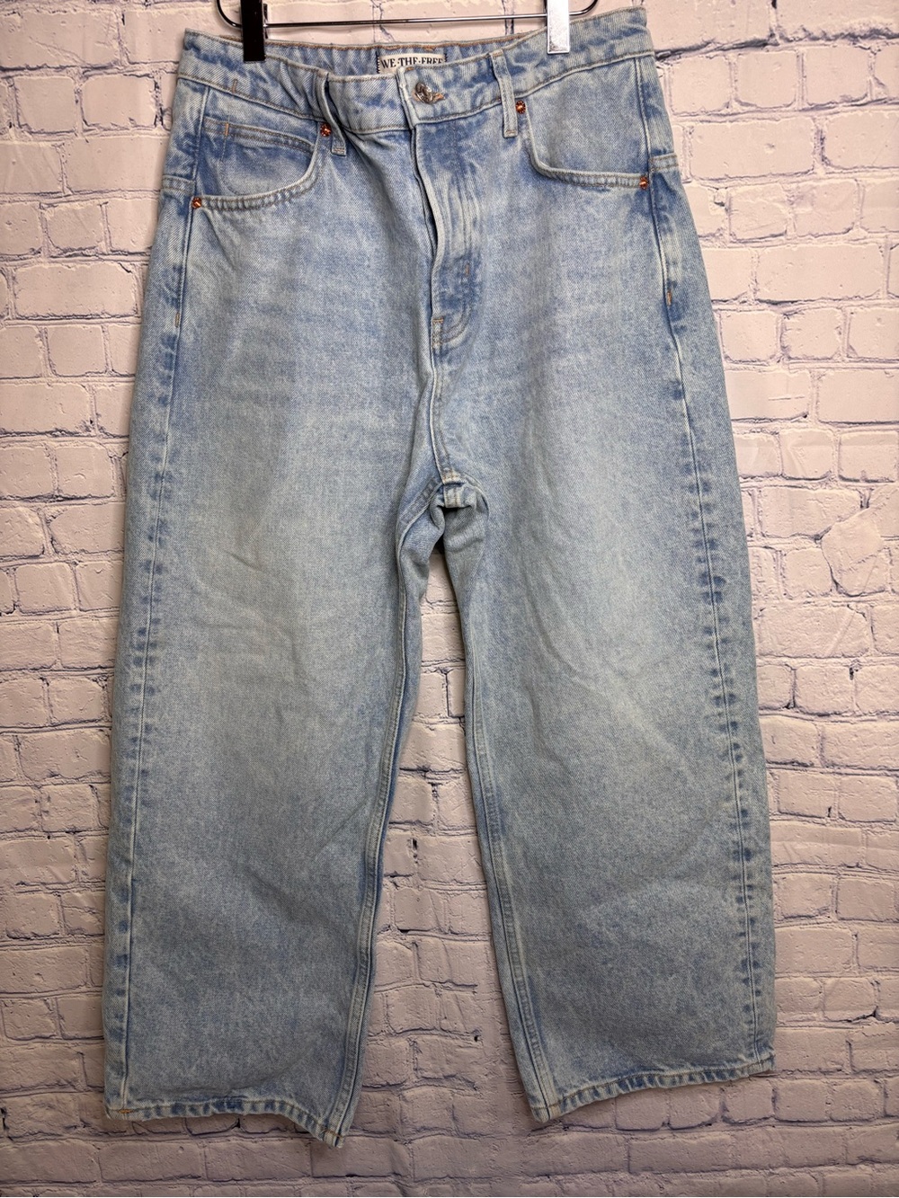 Free People We The Free Deep Trance Boho Dropped Boyfriend Buttonfly Jeans 28
